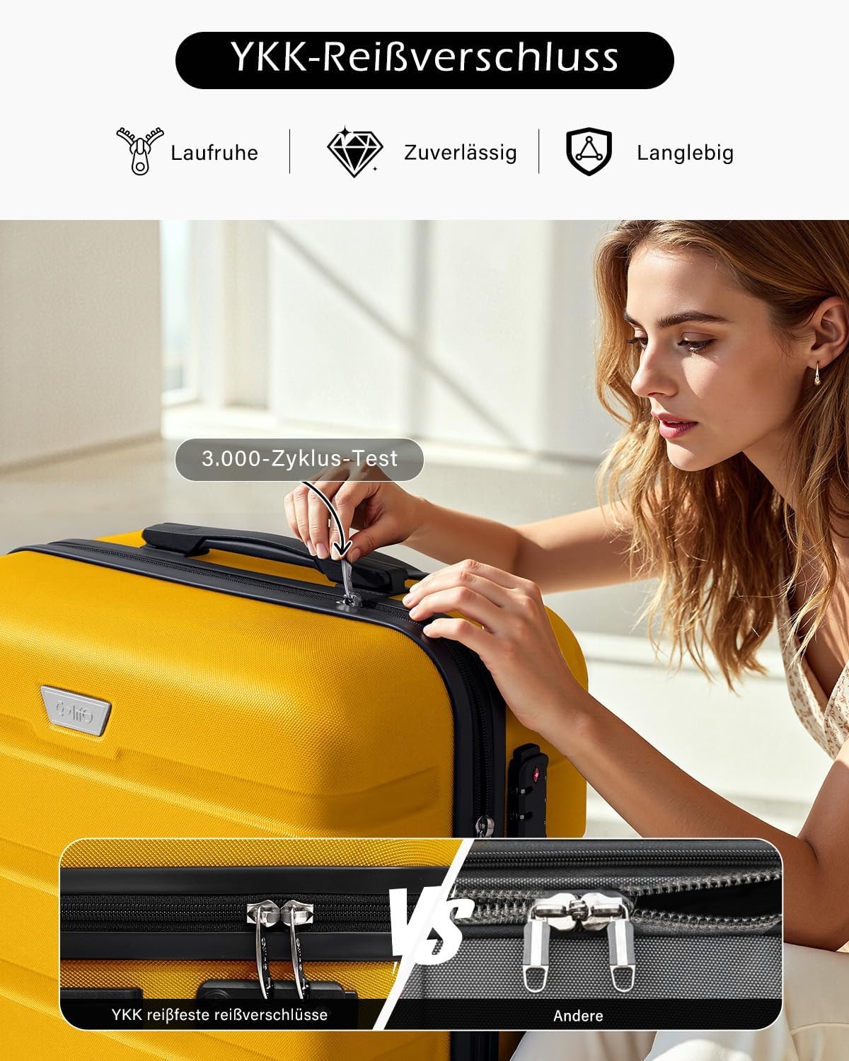 COOLIFE Harde Koffer Trolley Set (L+XL) Citroengeel | 60% Korting