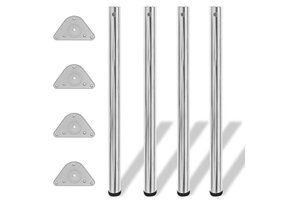 Verstelbare Tafelpoten Chroom 87cm (4 st.) - Nu 30% Korting!