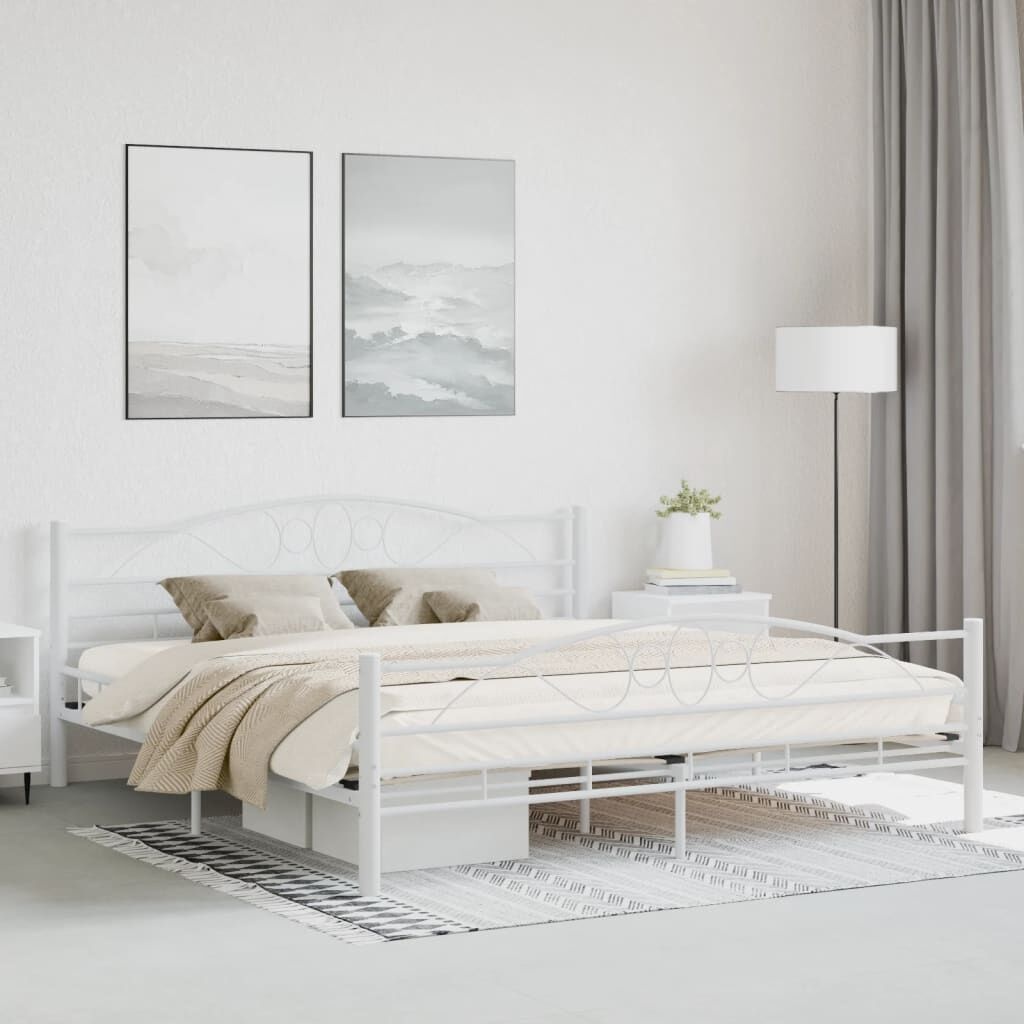 vidaXL Bedframe Metaal Wit 180x200 | -55%