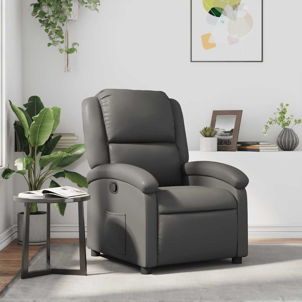 vidaXL Fauteuil Kunstleer Grijs - 35% Korting!