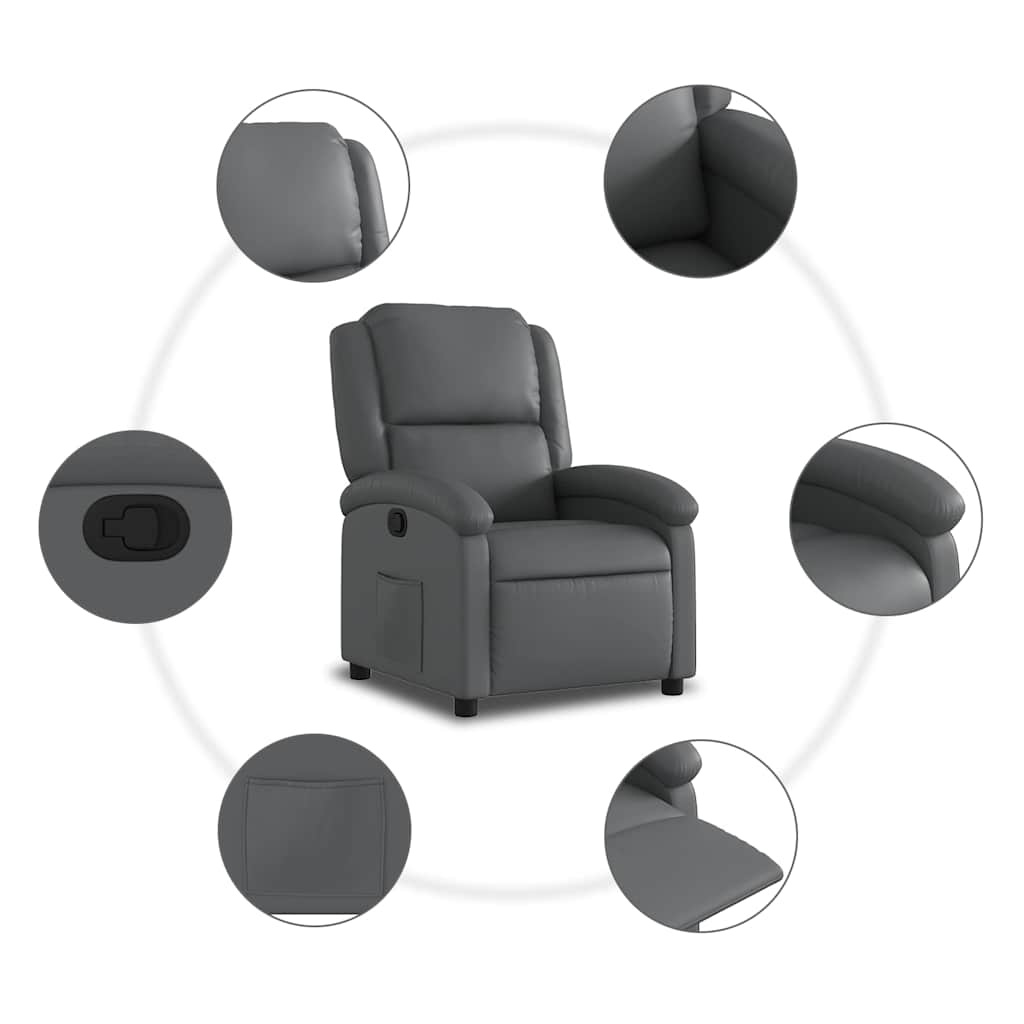 vidaXL Fauteuil Kunstleer Grijs - 35% Korting!