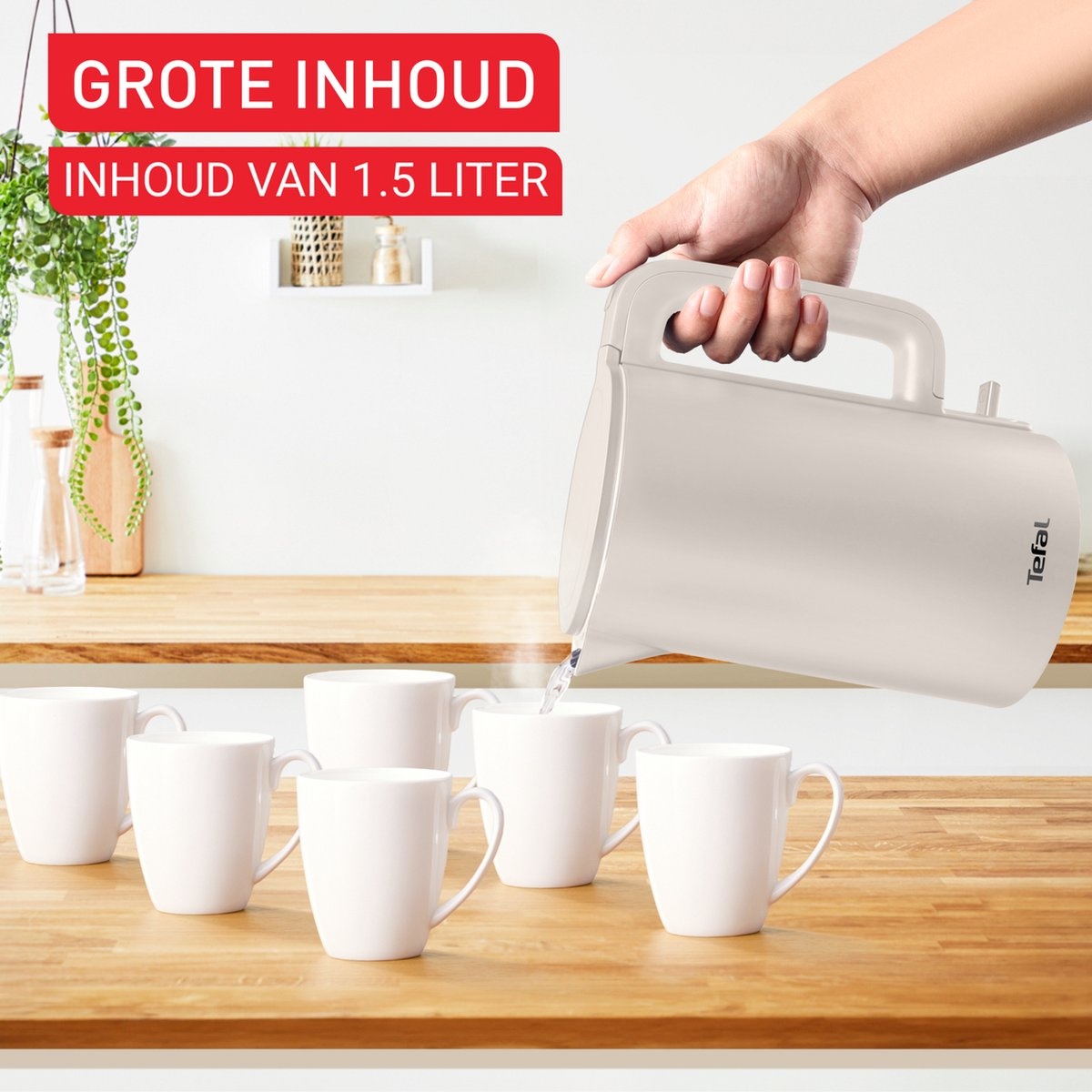 Tefal Waterkoker KO140B - 1.5L - RVS - Wit | 41% Korting!