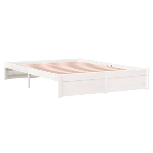 vidaXL Bedframe Massief Hout Wit 140x200cm | Nu met 35% Korting!