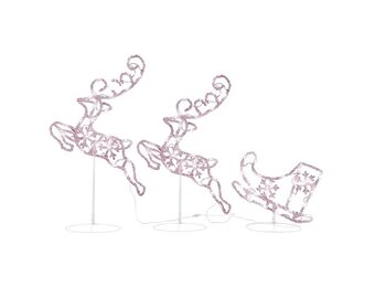 76% Korting: VidaXL Kerstdecoratie Rendier & Slee Acryl Warmwit 260x21x87 cm