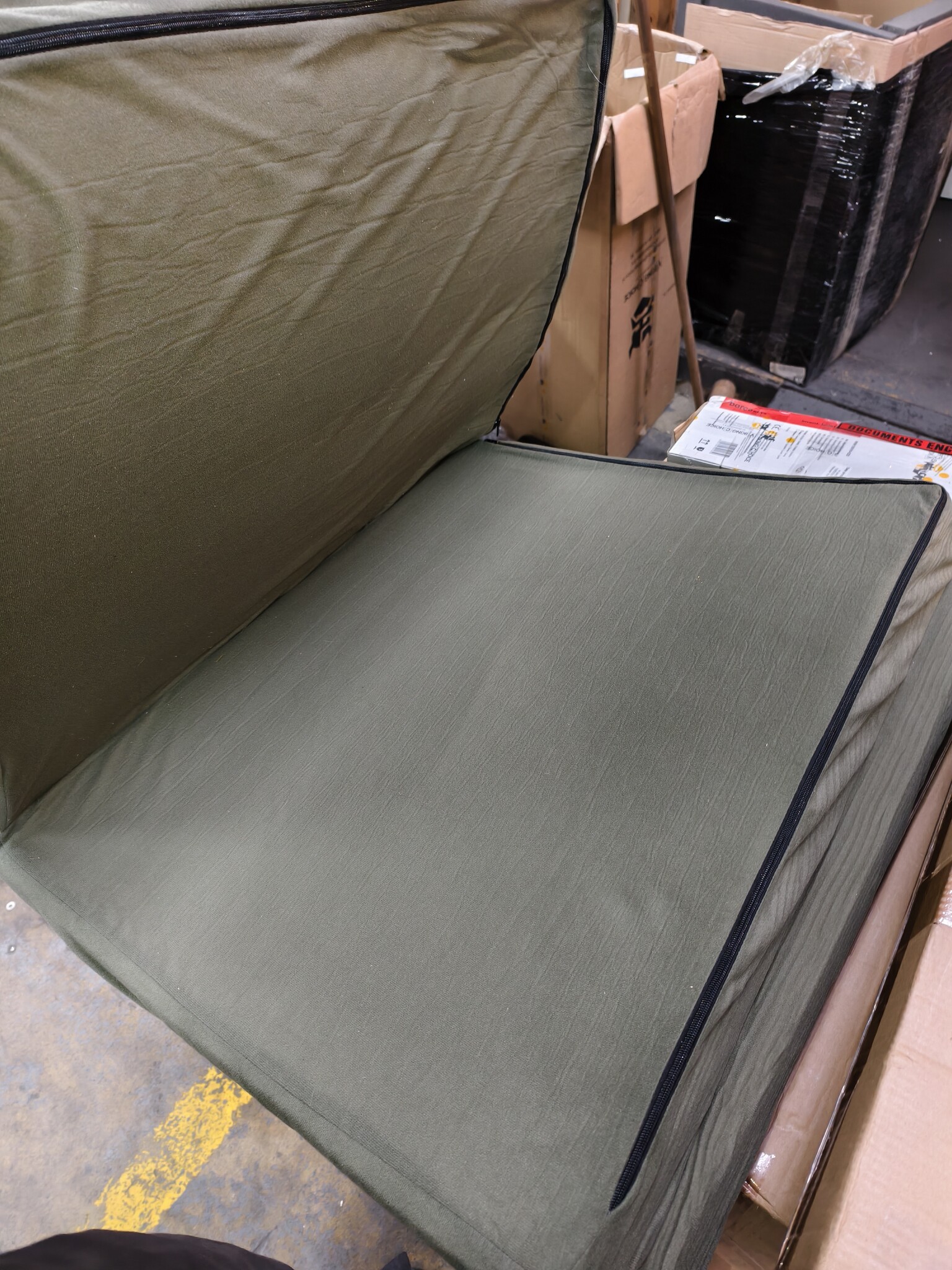 Logeermatras Opvouwbaar (80x200x10cm) - Donker Groen - 35% Korting