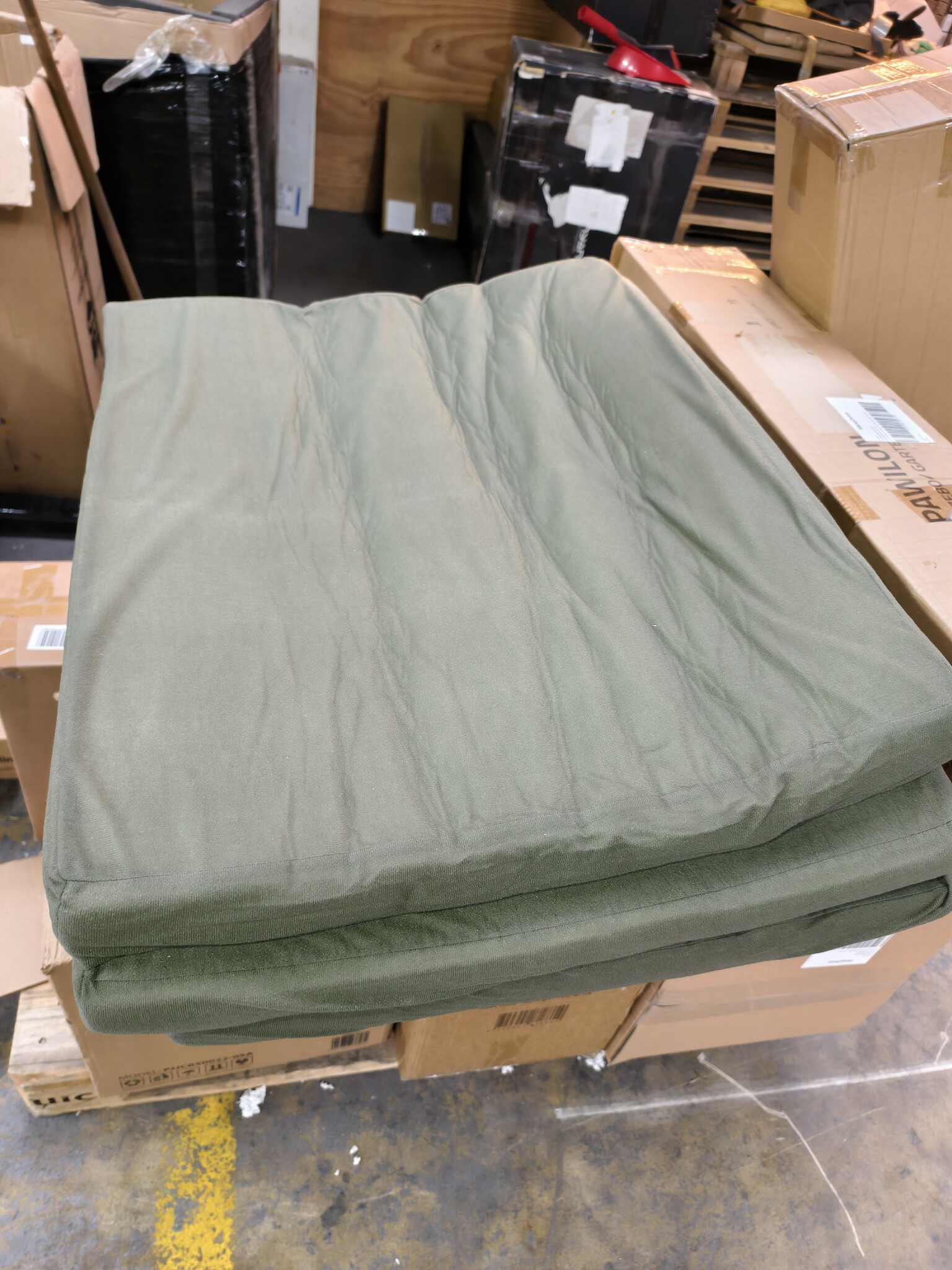 Logeermatras Opvouwbaar (80x200x10cm) - Donker Groen - 35% Korting