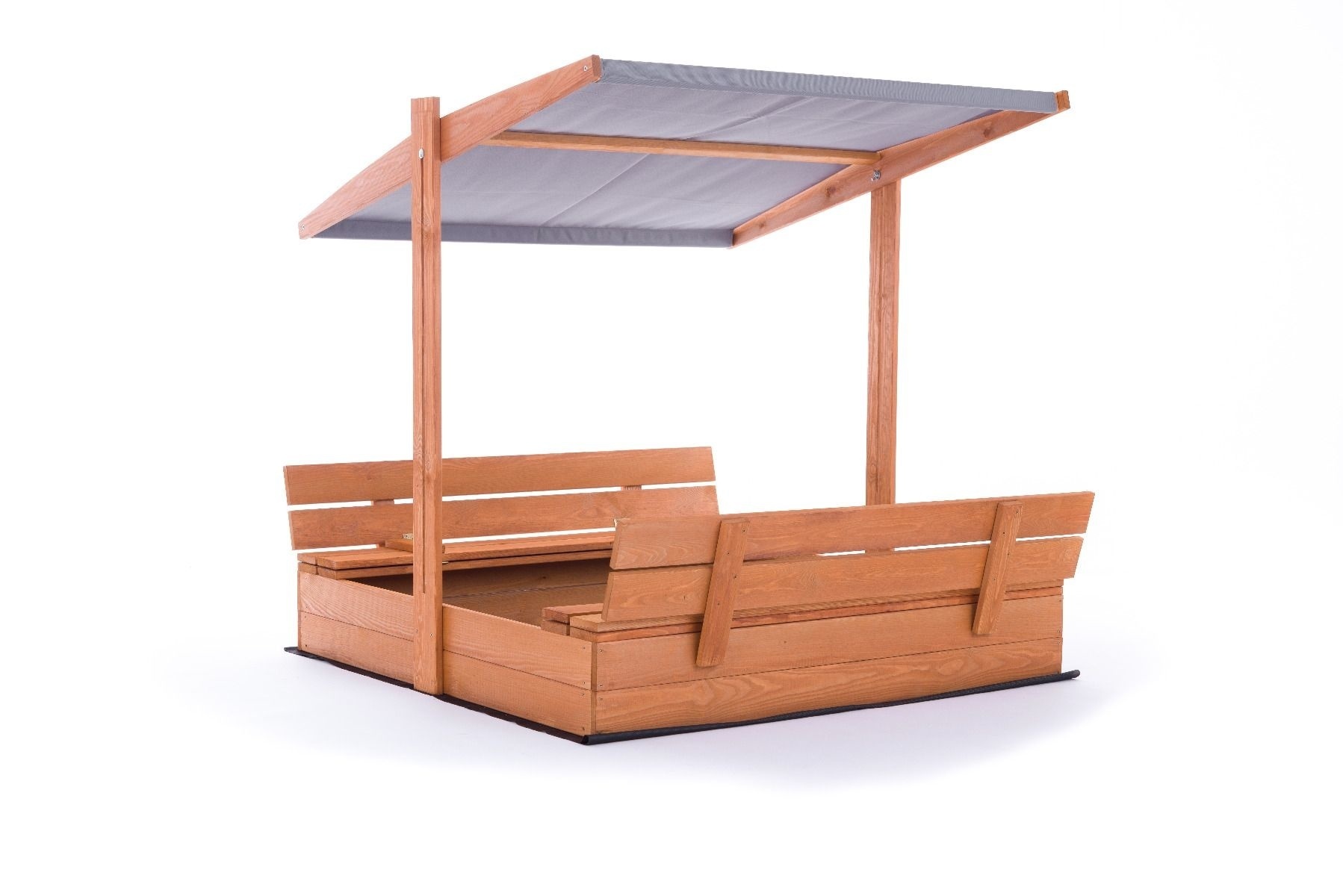 Houten Zandbak met Dak & Bankjes - 140x140cm - 40% Korting