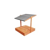 Houten Zandbak met Dak & Bankjes - 140x140cm - 40% Korting