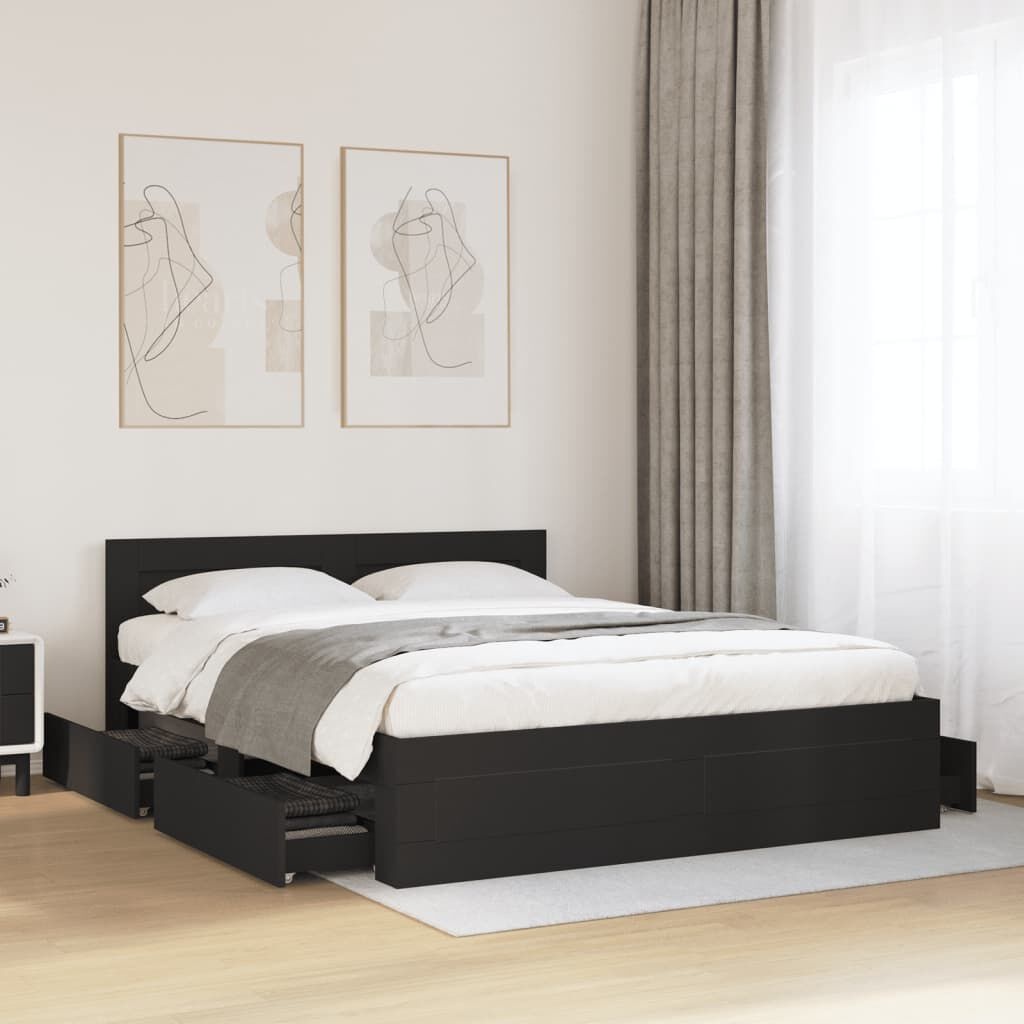 vidaXL Bedframe Zwart 160x200 cm (retour) - 55% Korting!
