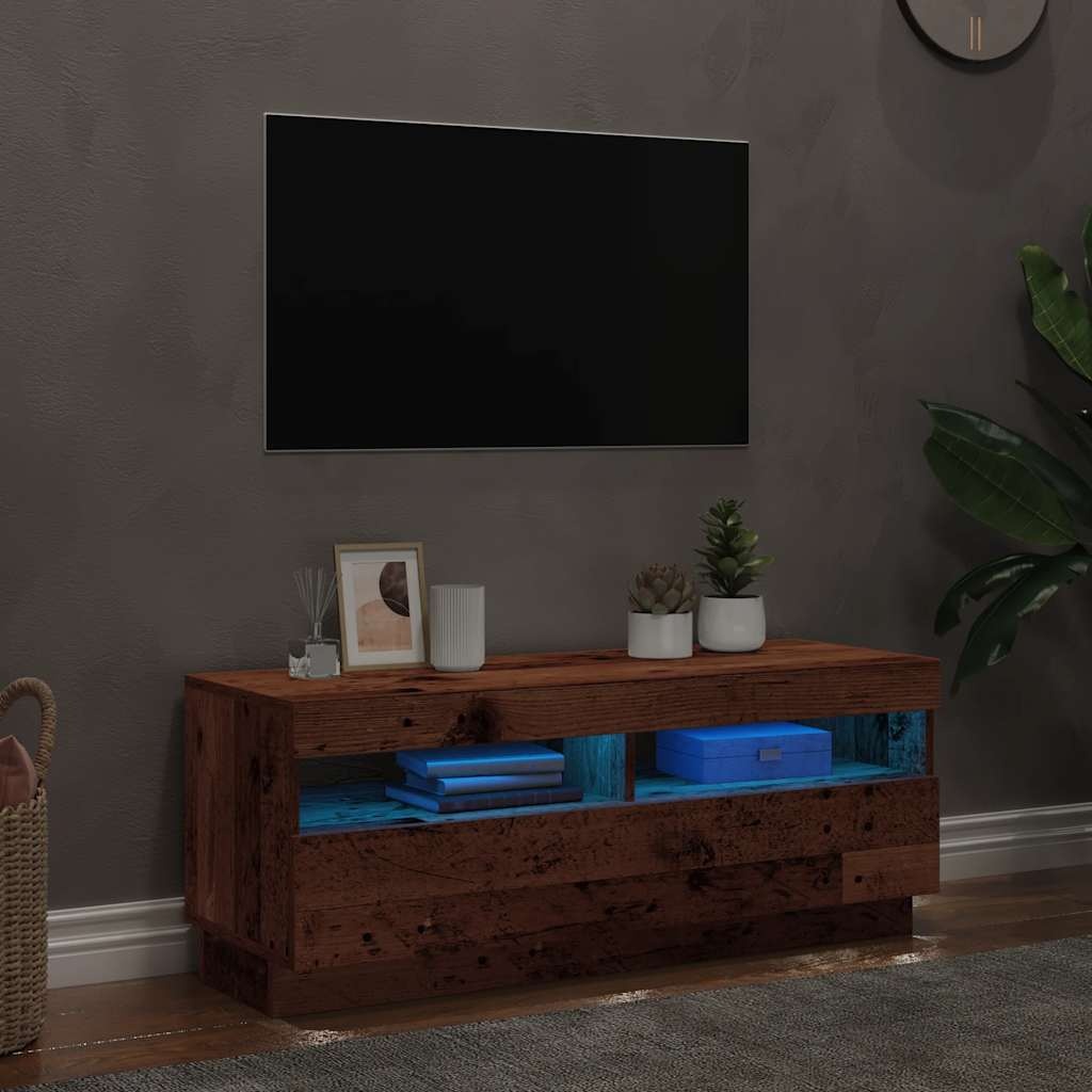 VidaXL TV-meubel met LED - Bewerkt Hout Oud Hout - 55% Korting!