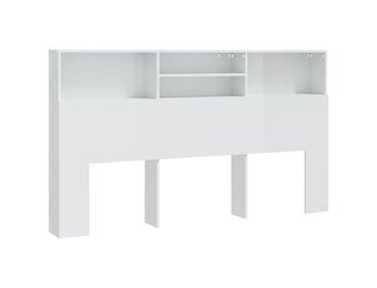 vidaXL Hoofdbordkast 180cm Hoogglans Wit - 42% Korting!