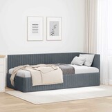 vidaXL Hoekbedframe Donkergrijs Fluweel 90x200 cm - 35% Korting!