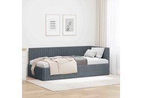 vidaXL Hoekbedframe Donkergrijs Fluweel 90x200 cm - 35% Korting!