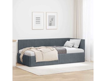 vidaXL Hoekbedframe Donkergrijs Fluweel 90x200 cm - 35% Korting!