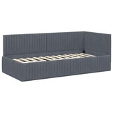 vidaXL Hoekbedframe Donkergrijs Fluweel 90x200 cm - 35% Korting!