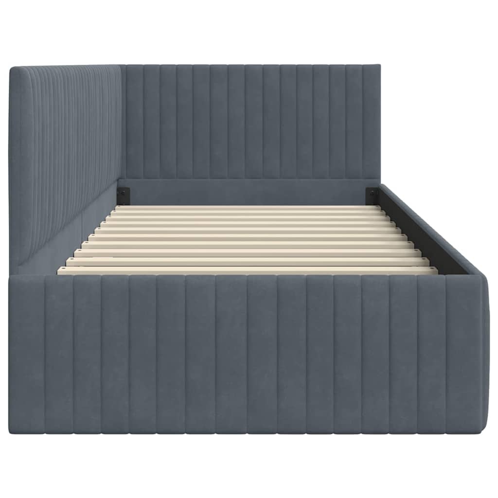 vidaXL Hoekbedframe Donkergrijs Fluweel 90x200 cm - 35% Korting!