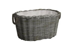 vidaXL Houtmand met handvatten | 59x42x28 cm | Wilgenhout | Grijs | 53% Korting