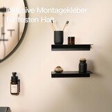 Design Hamburg Rek zonder Boren | Badplank Mat Zwart - 37% Korting!