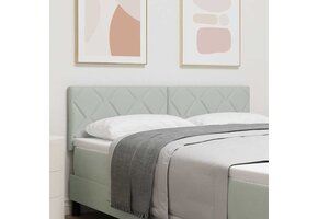 vidaXL Hoofdbord Geometrisch Lichtgrijs 144cm Fluweel - 54% Korting!