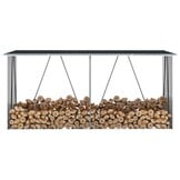 vidaXL Haardhoutschuur 330x84x152 cm gegalvaniseerd staal antraciet