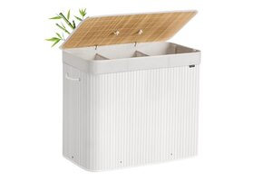 Wasmand Bamboe Wit 70x40x61cm - 60% Korting!