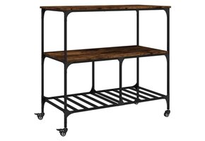 vidaXL Keukentrolley Gerookt Eiken: 30% Korting!