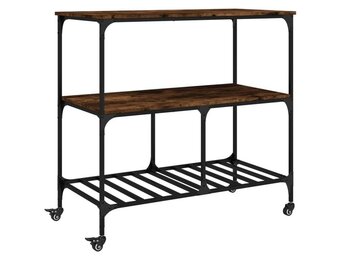 vidaXL Keukentrolley 100x50x95 cm bewerkt hout gerookt eikenkleurig