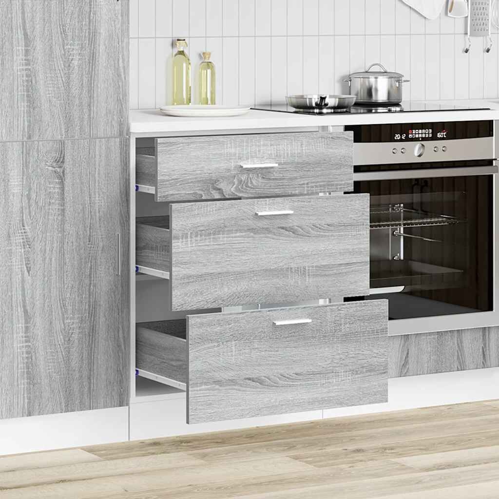 vidaXL Keuken onderkast bewerkt hout grijs sonoma eikenkleur