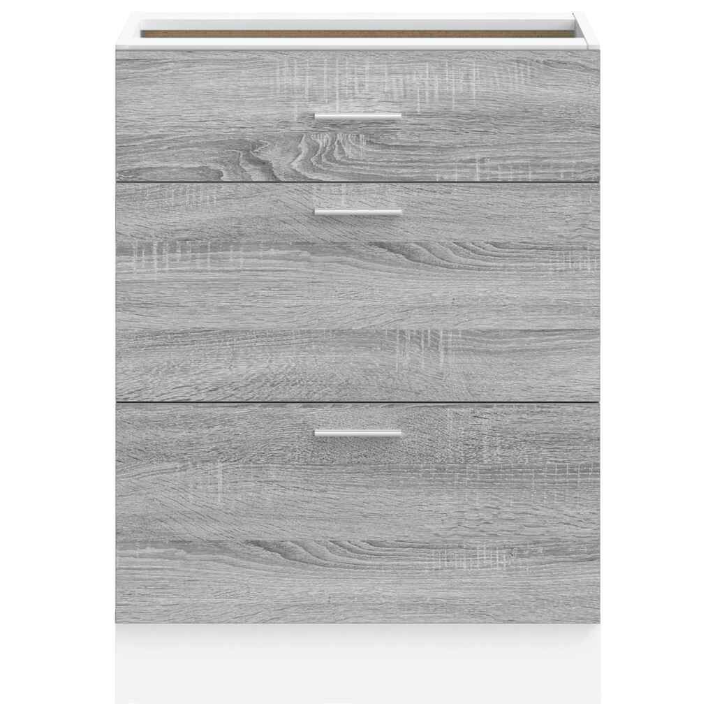 vidaXL Keuken onderkast bewerkt hout grijs sonoma eikenkleur