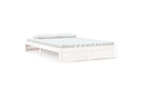 vidaXL Bedframe Massief Hout Wit 160x200 cm | -55%