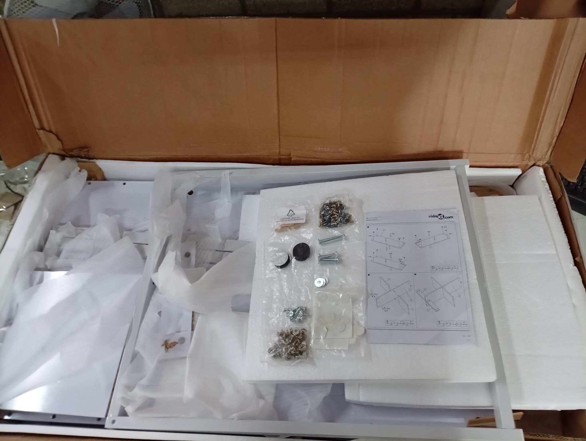 vidaXL Schrijftafel 120x60 cm Eiken/Wit | 55% Korting