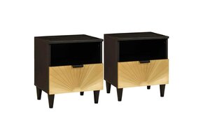 vidaXL Nachtkastje Zwart/Goud | 40x33x46 cm | 55% Korting