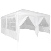 vidaXL Partytent Wit 400 x 400 x 266 cm Polyester, Staal