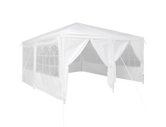 vidaXL Partytent Wit 400 x 400 x 266 cm Polyester, Staal