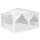vidaXL Partytent Wit 400 x 400 x 266 cm Polyester, Staal