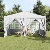 vidaXL Partytent Wit 400 x 400 x 266 cm Polyester, Staal