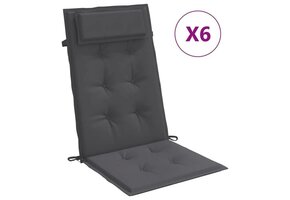 vidaXL Stoelkussens Hoge Rug Oxford 6 st - Antraciet (76% Korting!)