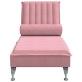 vidaXL Massage chaise longue fluweel roze - 35% Korting