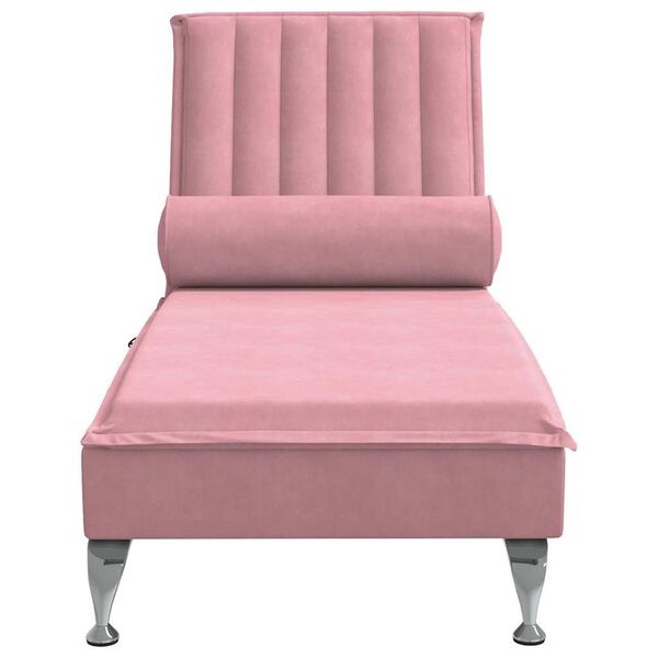 vidaXL Massage chaise longue fluweel roze - 35% Korting