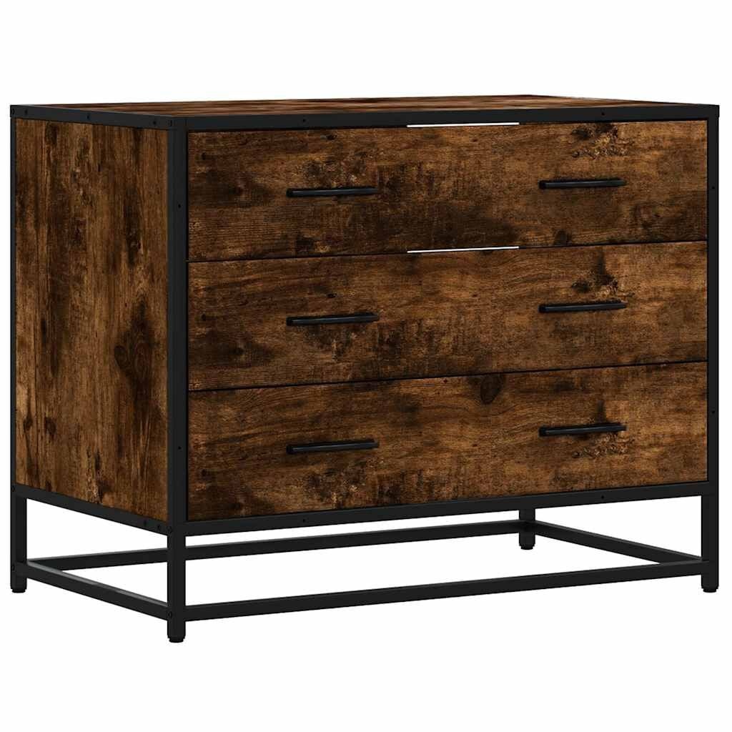 vidaXL Ladekast 70x41x56 cm bewerkt hout gerookt eikenkleurig