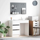 vidaXL Wit Bureau met Lade & Plank - 90x37.5x75 cm | Nu 35% Korting!