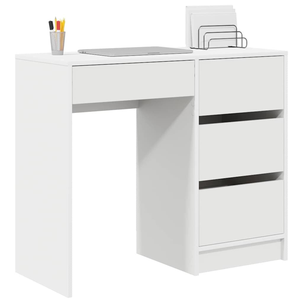vidaXL Wit Bureau met Lade & Plank - 90x37.5x75 cm | Nu 35% Korting!