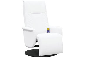 vidaXL Massagestoel met Voetensteun - Kunstleer Wit - 35% Korting