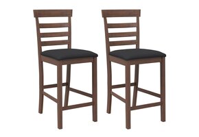 vidaXL Barkrukken met kussens (2 st.) - Massief Hout, Bruin | 60% Korting