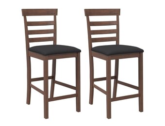 vidaXL Barkrukken met kussens 2 st massief hout rubber bruin