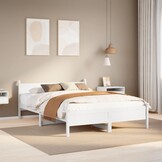 VidaXL Bedframe Massief Grenenhout Wit 140x200 - 60% Korting!