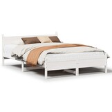 VidaXL Bedframe Massief Grenenhout Wit 140x200 - 60% Korting!