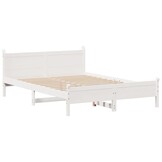 VidaXL Bedframe Massief Grenenhout Wit 140x200 - 60% Korting!