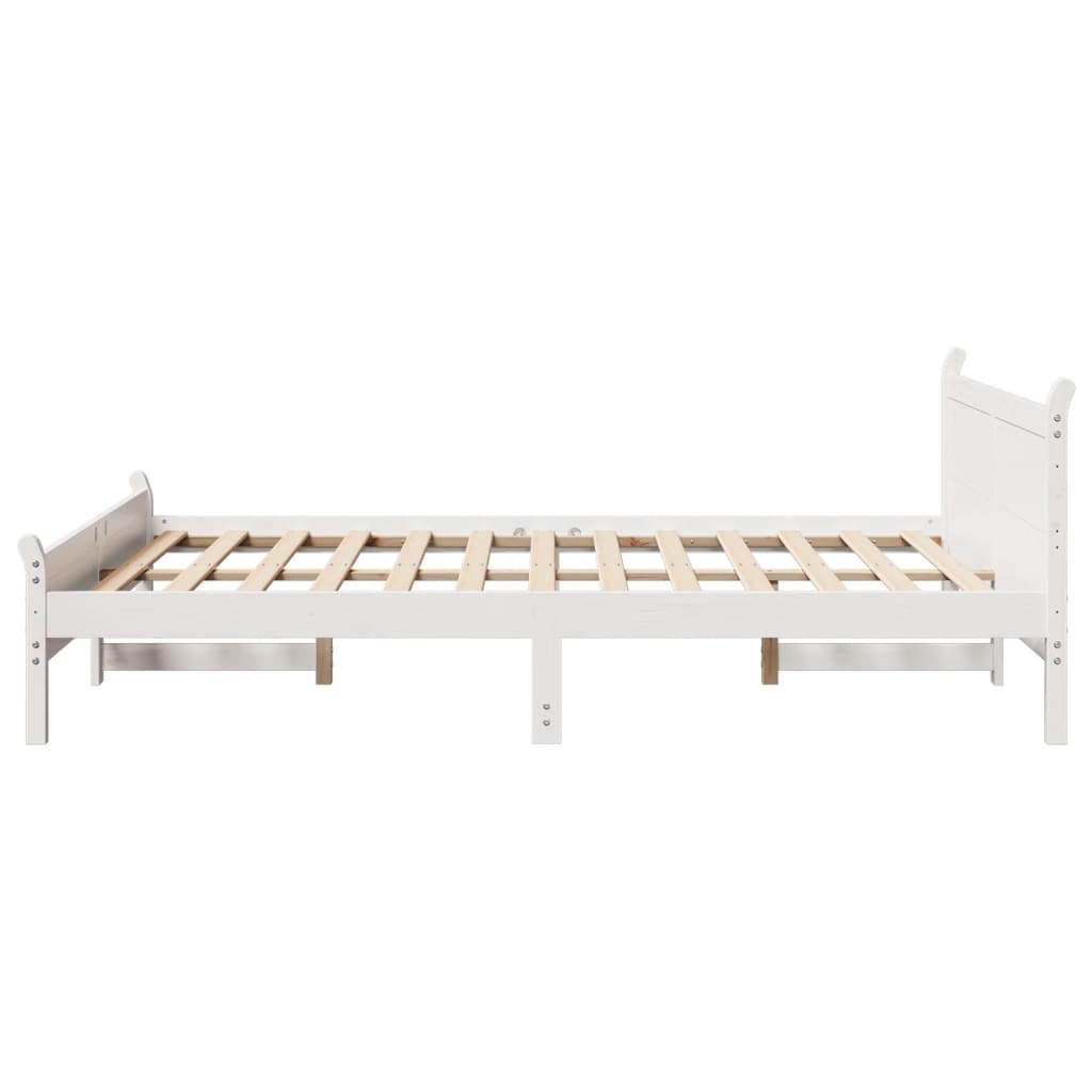 VidaXL Bedframe Massief Grenenhout Wit 140x200 - 60% Korting!