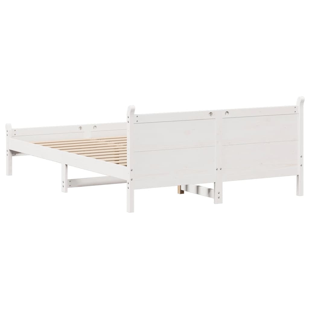 VidaXL Bedframe Massief Grenenhout Wit 140x200 - 60% Korting!